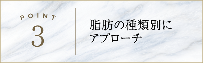 脂肪の種類別にアプローチ